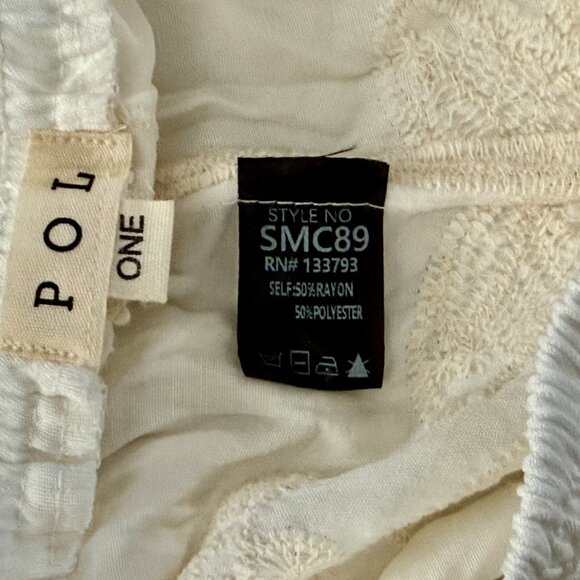 POL Linen and Lace 2pc Lounge Shorts Cami Top Antique Lace Crochet Embroidered - Picture 9 of 11